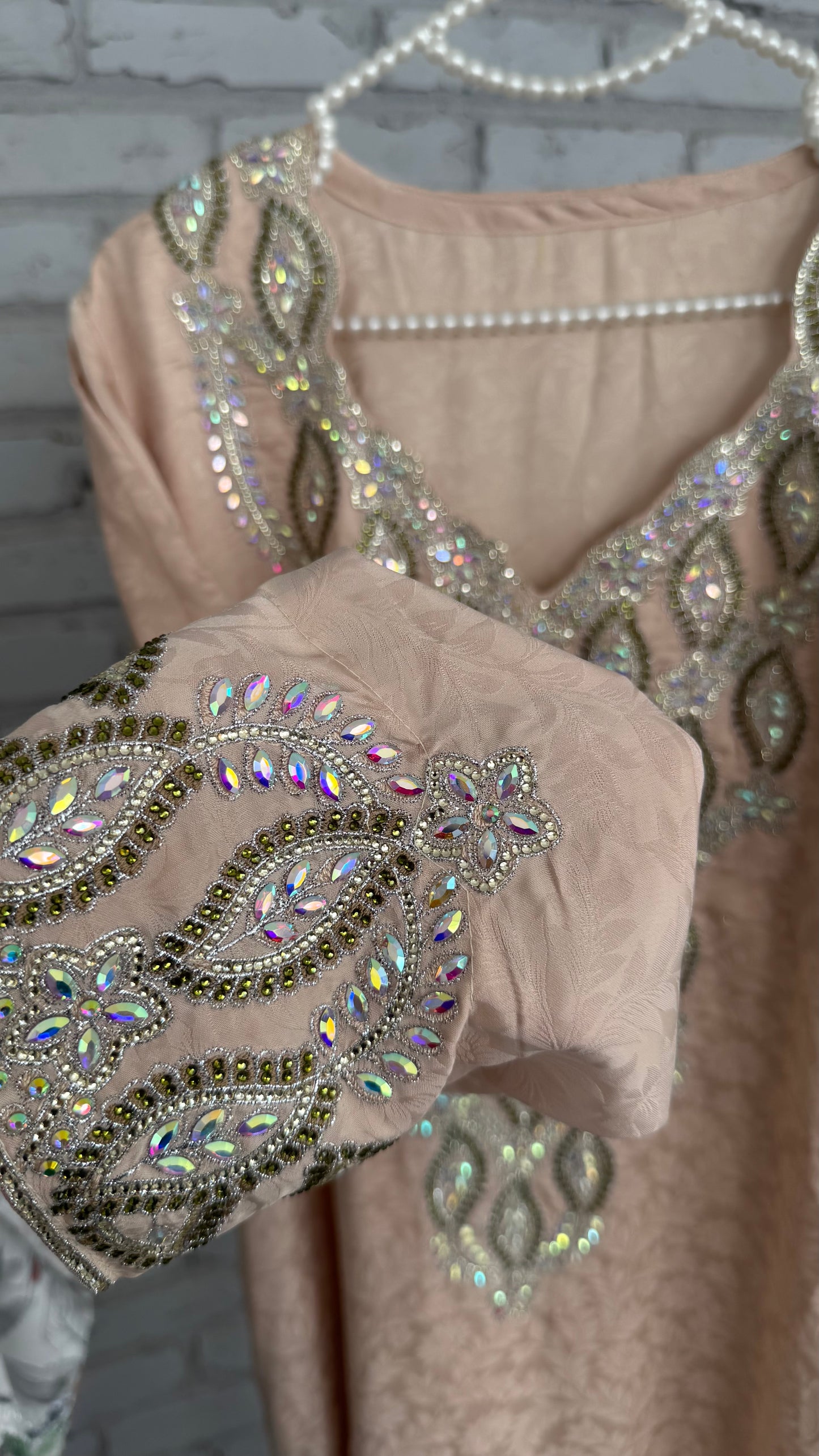 Luxury Soft blush peach mukhawer