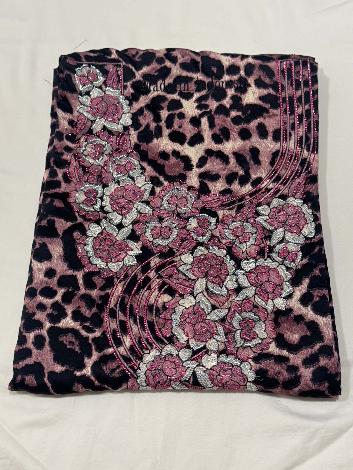 Rosé Leopard Mukhawer with Hijab 🩷✨