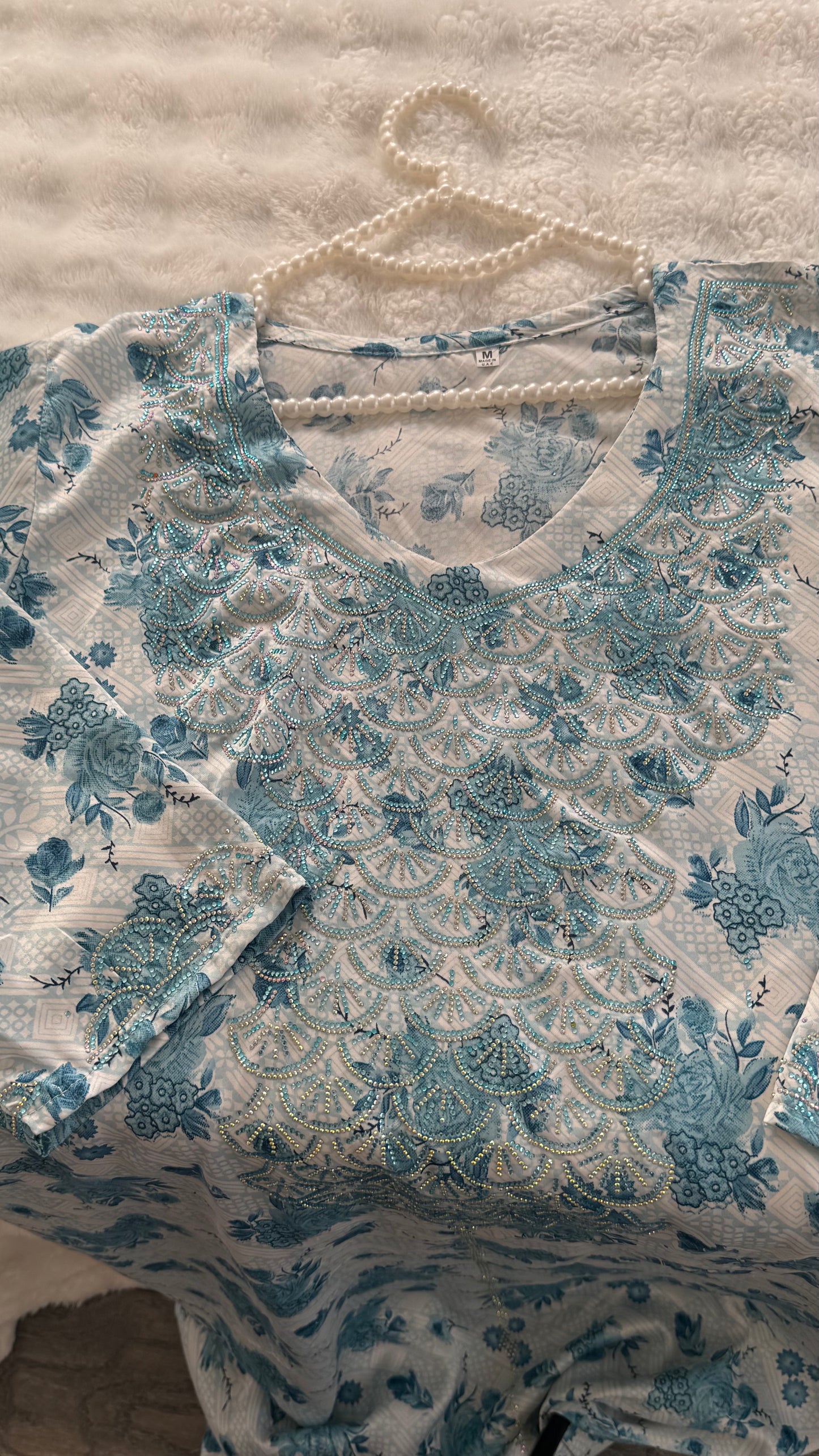 Blue mukhawer Italian Silk