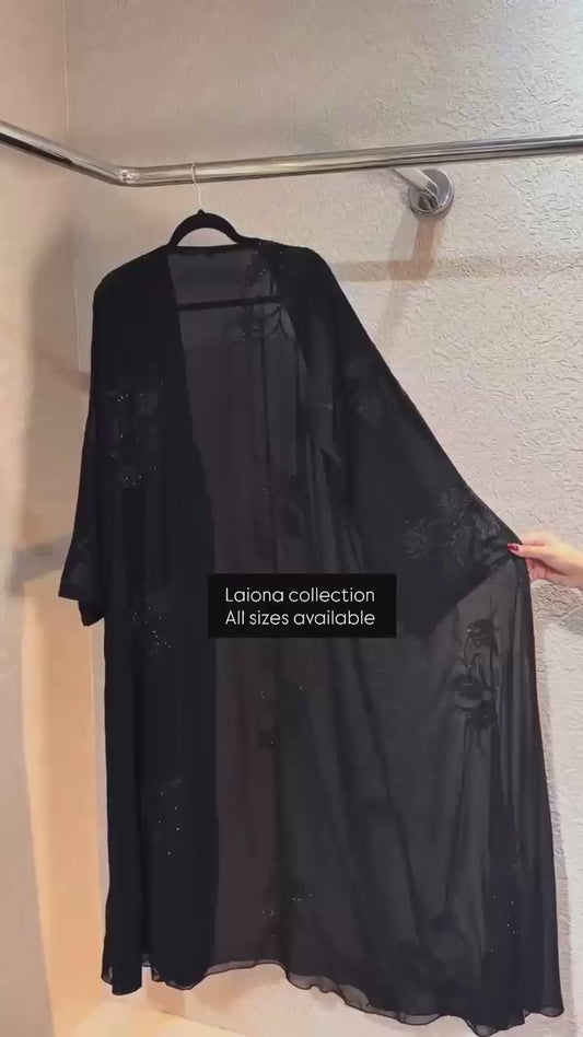 Black Detailed Abaya